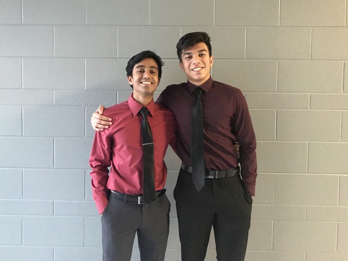 Seniors Amartya Dave and Ashwin Saxena dress up for Tie Tuesday.