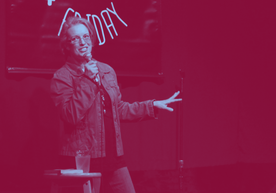 Improv sponsor Rebecca Walker presents her stand-up routine at Still Not Friday at the Two Brothers Round house on Sunday, April 7. 