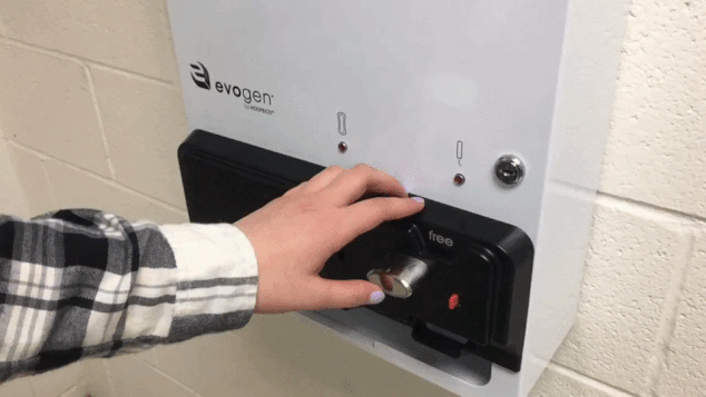 Metea Valley maintenance staff installed new feminine hygiene dispensers in March.  However, the dispensers are not regularly restocked and are frequently empty.