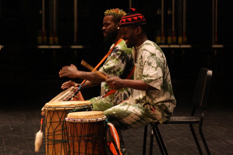 Performers showcase their skills with the powerful drums.