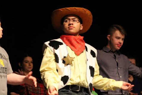 DJ Malone and MJ Palmquist dance during the show finale.