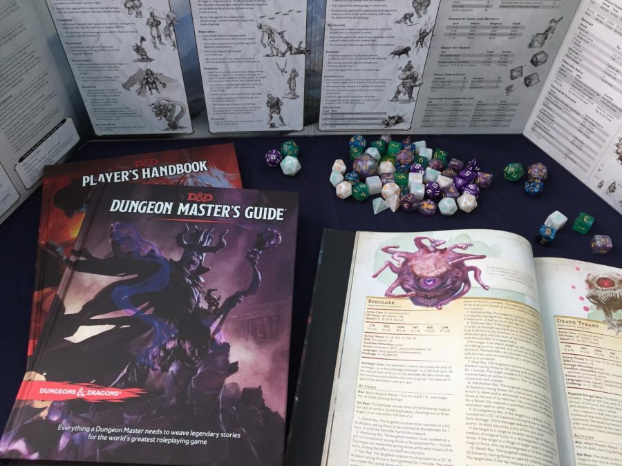 The base three books are Players Handbook, Dungeon Masters Guide, and Monster Manual. They include everything a game master needs for a game. The screen provides at-a-glance information, mostly for combat mechanics.