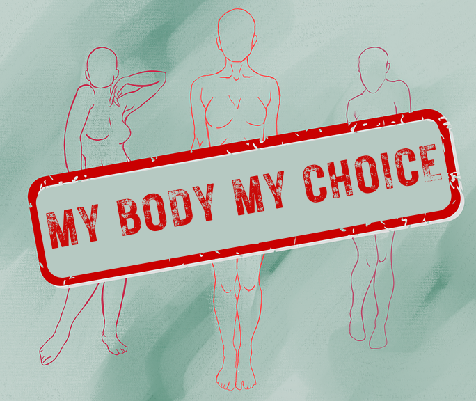 My body, my choice is a slogan used for fighting for abortion rights. We can not fully decide on whether or not abortion should be legal but, we can decide the accessibility to abortion.