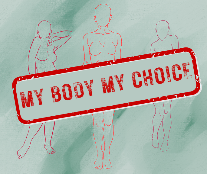 "My body, my choice" is a slogan used for fighting for abortion rights. We can not fully decide on whether or not abortion should be legal but, we can decide the accessibility to abortion.