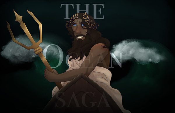 The release of the Ocean Saga features one of the main characters as the Greek god Poseidon.