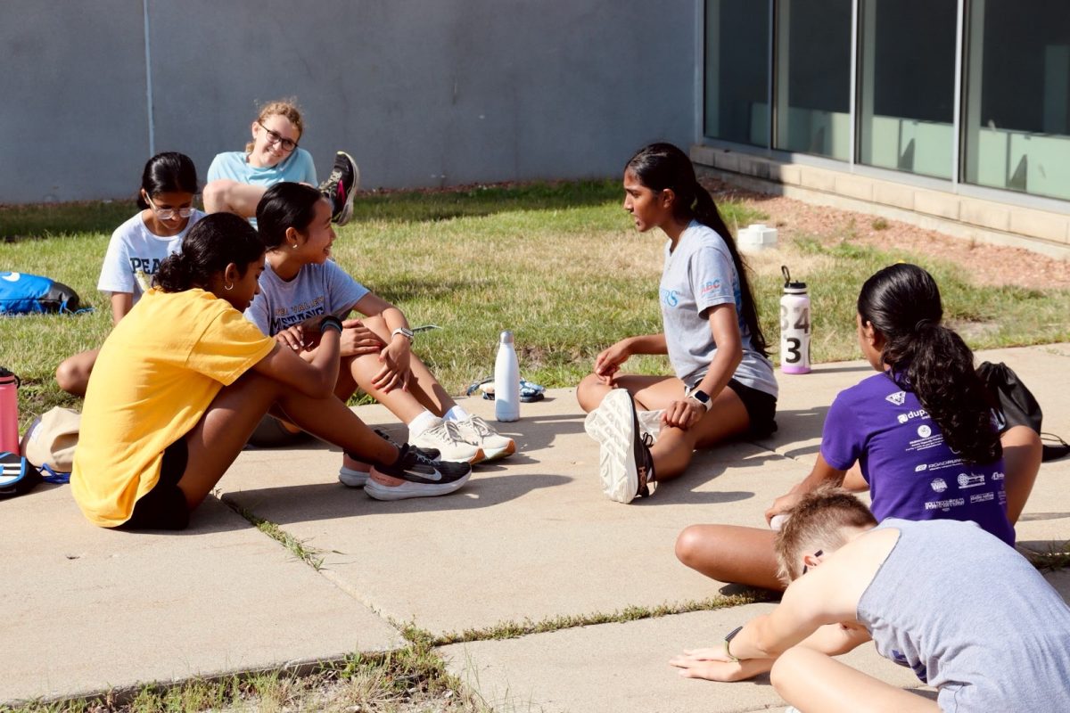 Girls in Cross Country Camp enjoy time together.