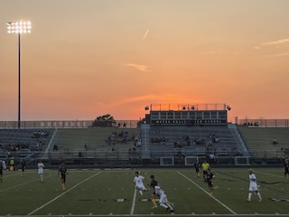 Boys varsity soccer play against Waubonsie. 