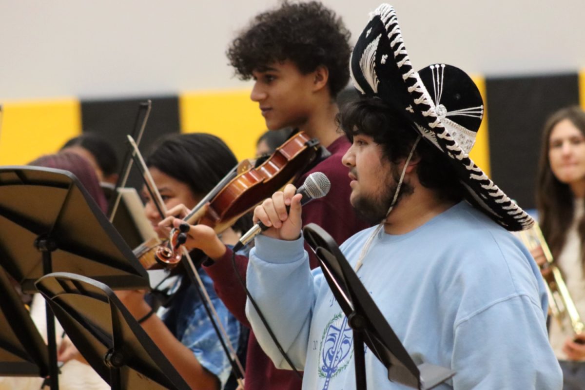 Members of OLAS's mariachi band play a variety of instruments and melodies.