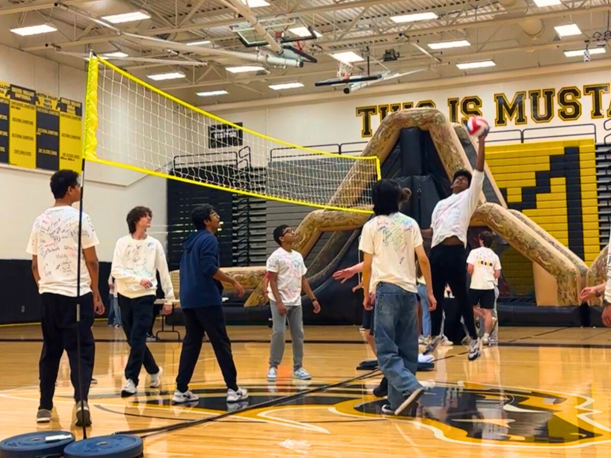 Seniors celebrate their last day of high school by playing games and enjoying festivities