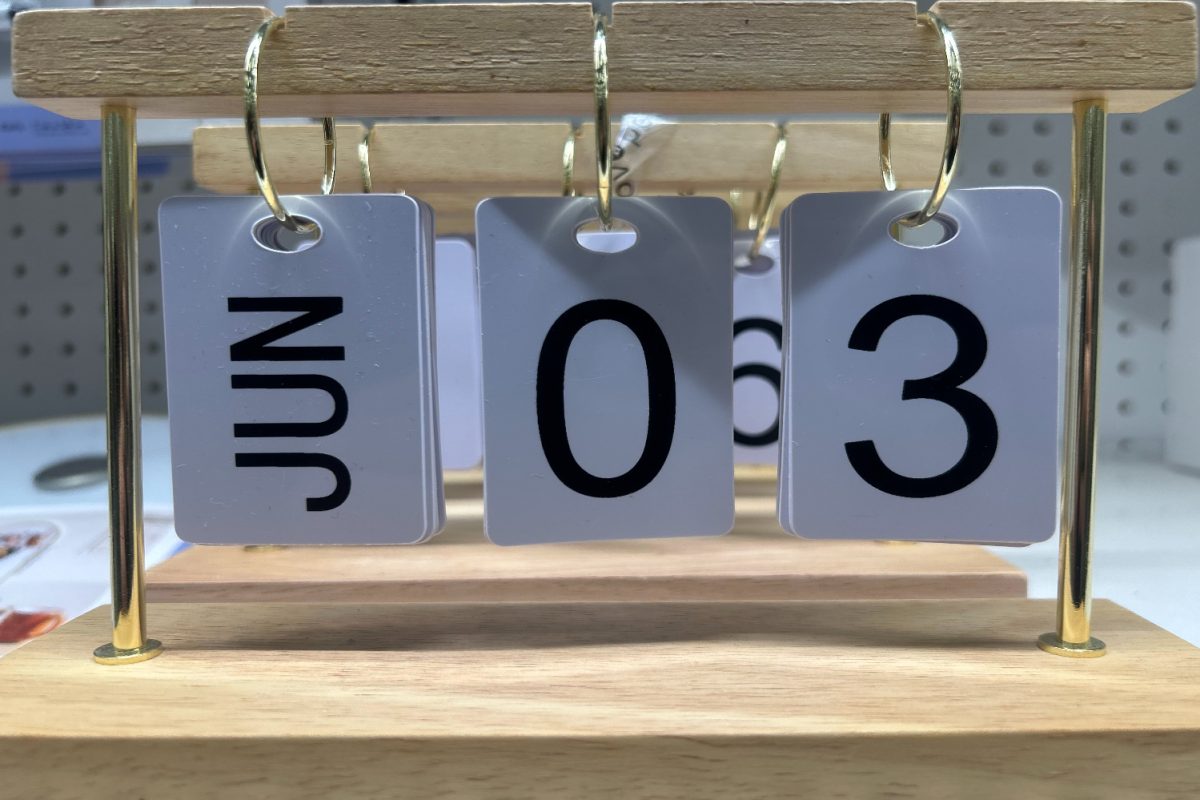 June 3, the last day of school in District 204 displayed on a flip calendar.
