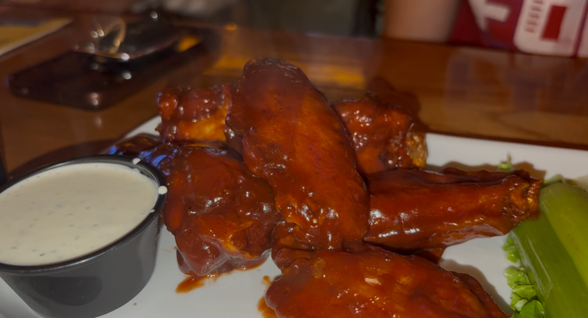 Hot and ready wings from Pub 56.