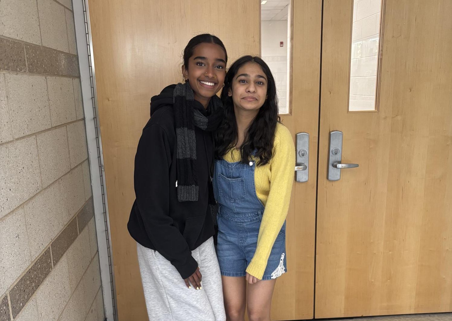 For minion day, juniors Bodvita Rebba and Ziya Bahrainwala dress up as Gru and the yellow minion for homecoming spirit week.