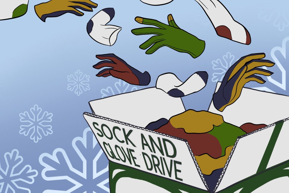 This winter, students can generously donate socks and gloves for people in need. 