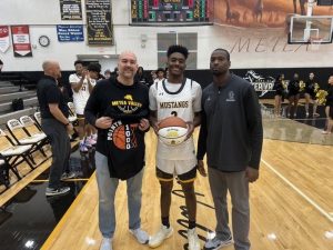 Tre Watkins was recognized before today's game vs Oswego East for his accomplishment of 1000 career points that he achieved last night during the DeKalb game.