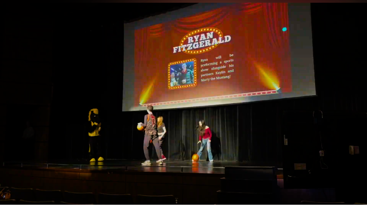 Buddy Ryan Fitzgerald doing his performance, basketball tricks.